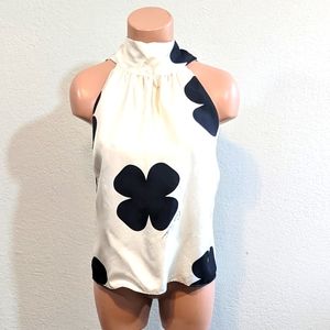 Pink Tartan Silk Four Leaf Clover Halter // Size 6